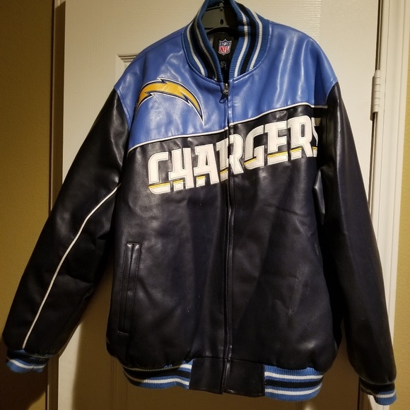 SAN DIEGO CHARGERS LEATHER JACKET - Picture 1 of 2